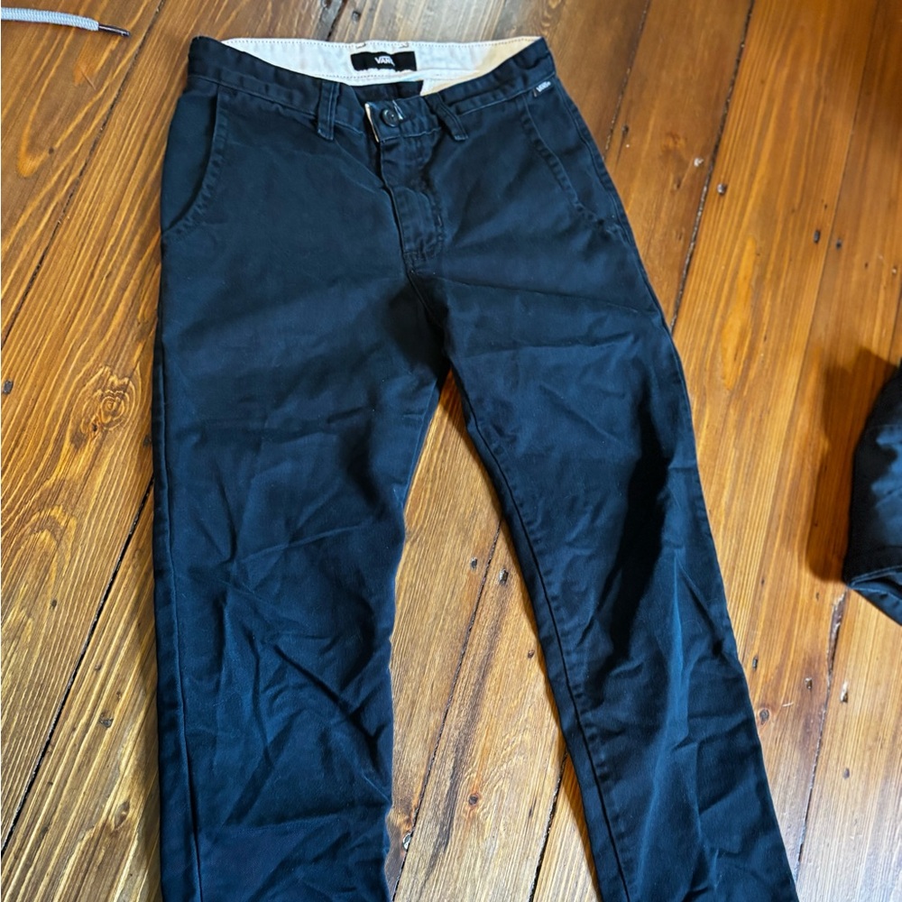 Vans Black and Cream Casual Pants